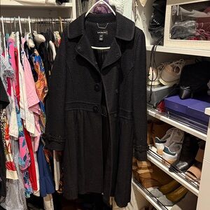 Club Monaco Black Textured Trench Coat